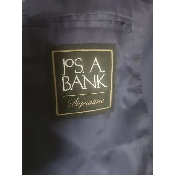 Jos A Bank Signature Mens Navy Blue 2‎ Button Wool Blazer 46S